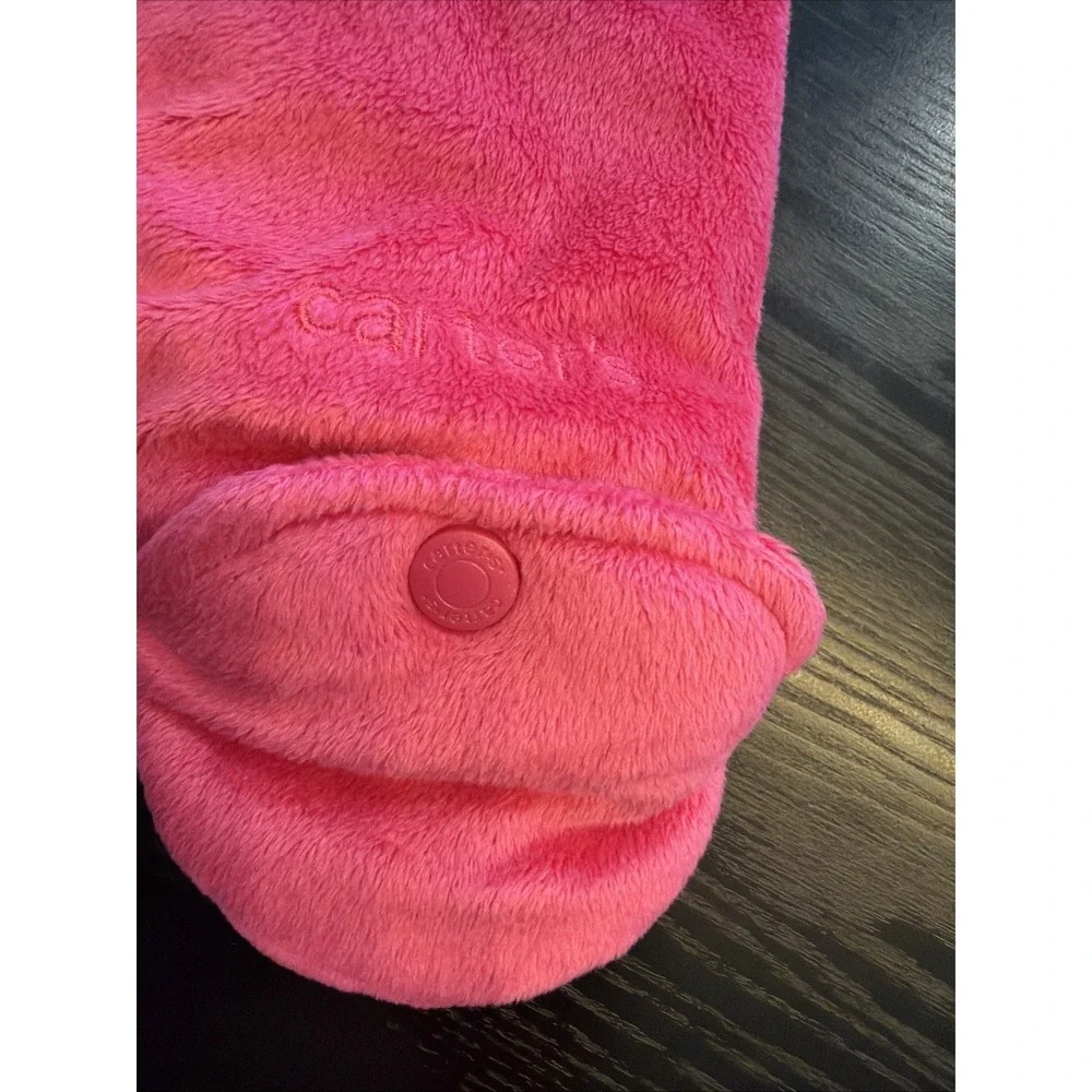 Baby Girl's Carter's Pink 6-9 Months Zip Up Hooded Romper Blanket Footies Monkey